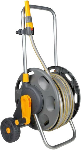 Hozelock Hose Cart With 50m Hose And Fittings