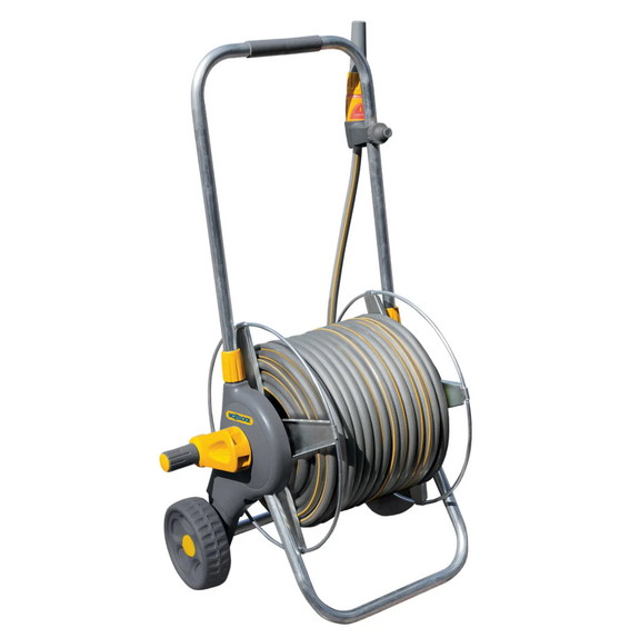 Hozelock Premium Metal Hose Cart with 50m Hose & Gun - image 1