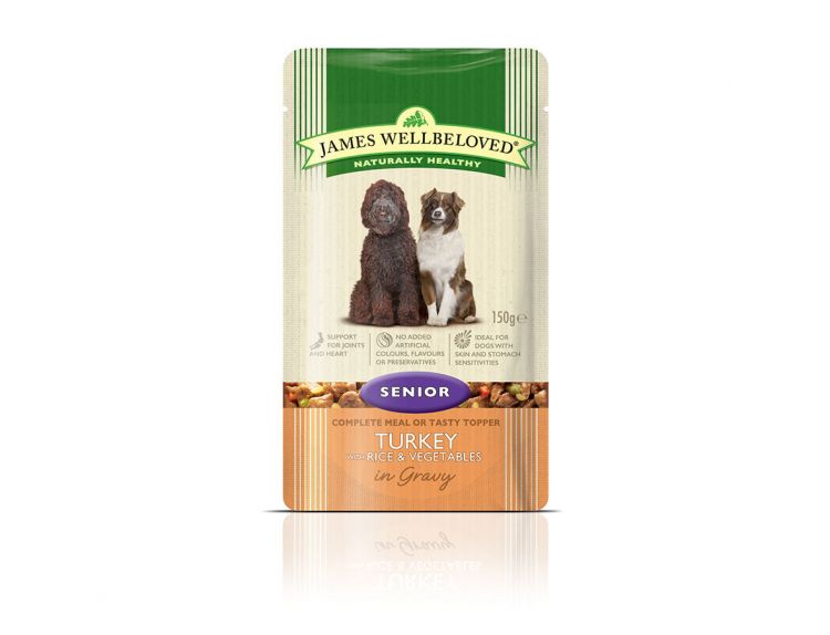 James Wellbeloved Senior Turkey with Rice and Vegetables in Gravy (Box of 10)