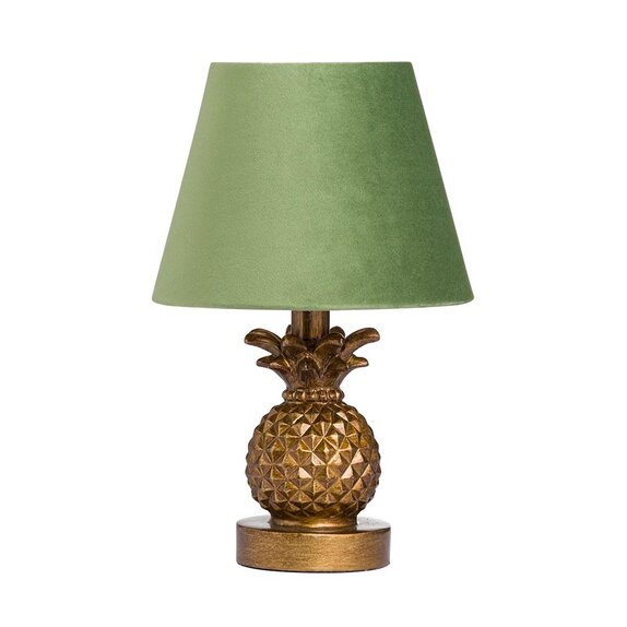 Lamp Pineapple with Green Velvet Shade
