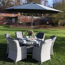 Lazia 140cm Round 6 Seat Set with lazy susan