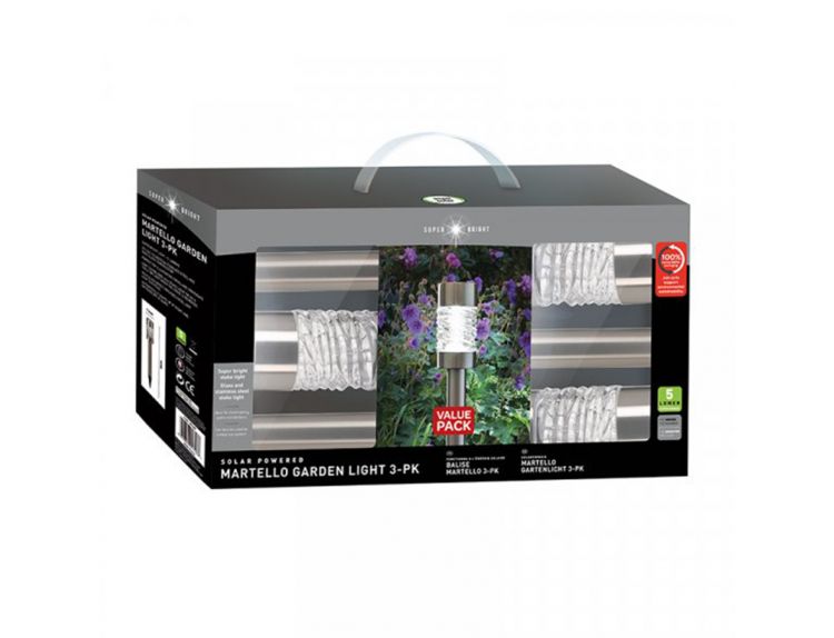 Martello Stake Light Stainless Steel - 3 Pack - image 1