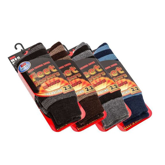 Mens Feet Heater Sock Asst 6-11