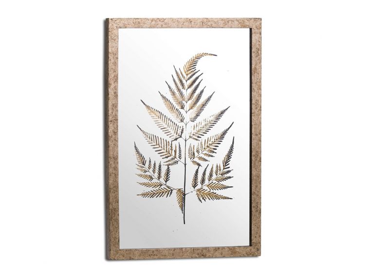 Metallic Mirrored Brass Fern Wall Art - image 1