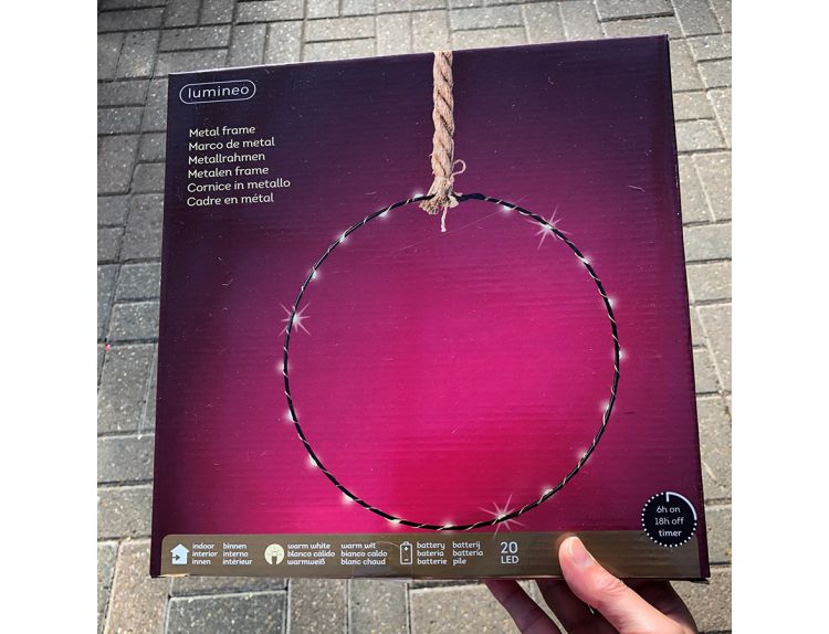 Micro LED Metal Frame Circle with rope