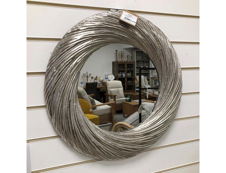 Mirror Farrah Cast Silver Circular Large