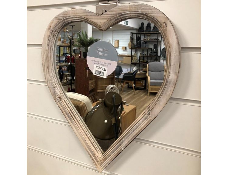 Mirror Wooden Heart Medium