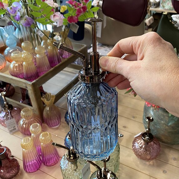 Mister Light Blue Crystal Cut Glass large