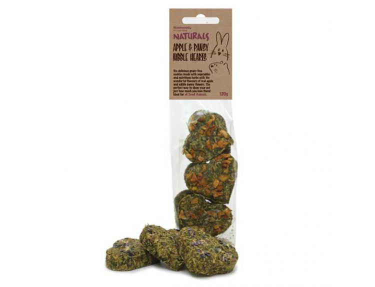 Naturals Apple & Pansy Nibble Hearts 120g