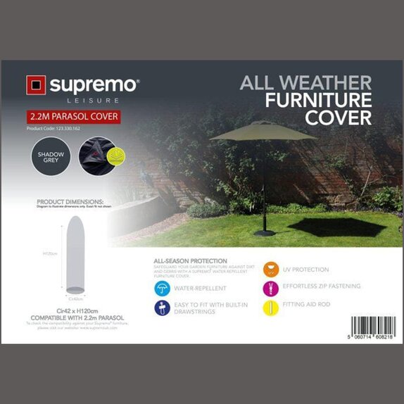 Parasol Cover 2.2m Grey