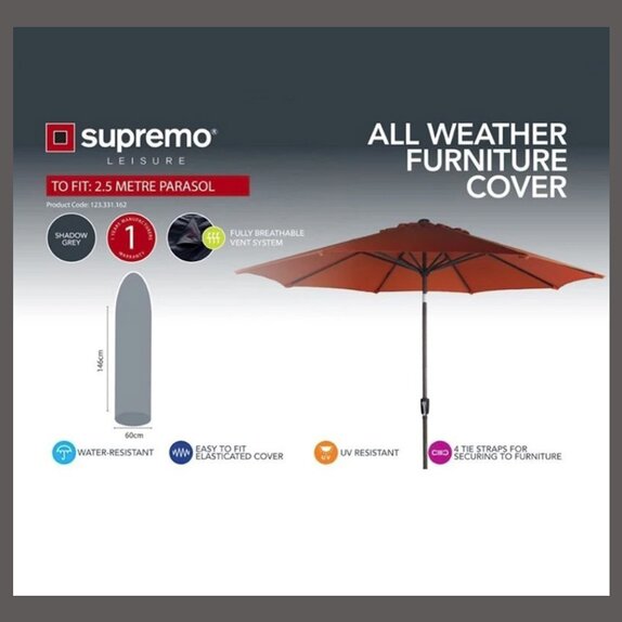 Parasol Cover 2.5m Grey