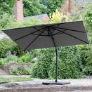Parasol Provence Deluxe 3.3m Square Inc Cover Grey