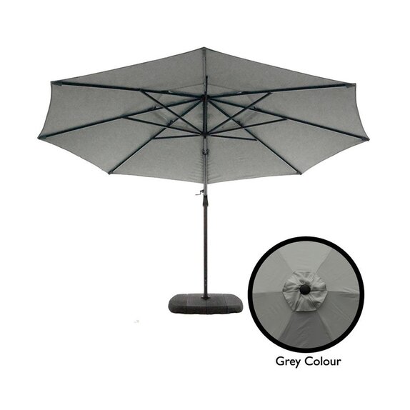 Parasol Provence Deluxe 3m Round Inc Cover Grey - image 1