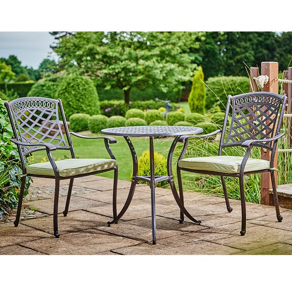 Pescara 2 Seat 70cm Round Bistro Set Bronze - image 2