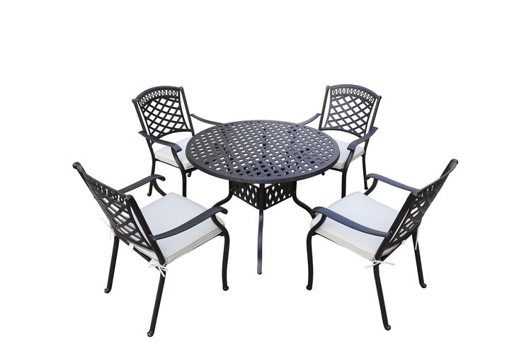 Pescara 4 Seat Round Dining Set Bronze - image 1