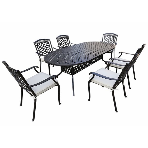 Pescara 6 Seat Oval Dining Set Bronze