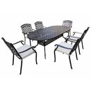 Pescara 6 Seat Oval Dining Set Bronze