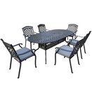 Pescara 6 Seat Oval Dining Set Charcoal/Mercury