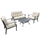 Pescara Lounge Set with 120x80cm Oval Coffee Table Bronze