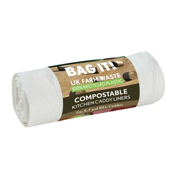 Plain top compostable caddy liner