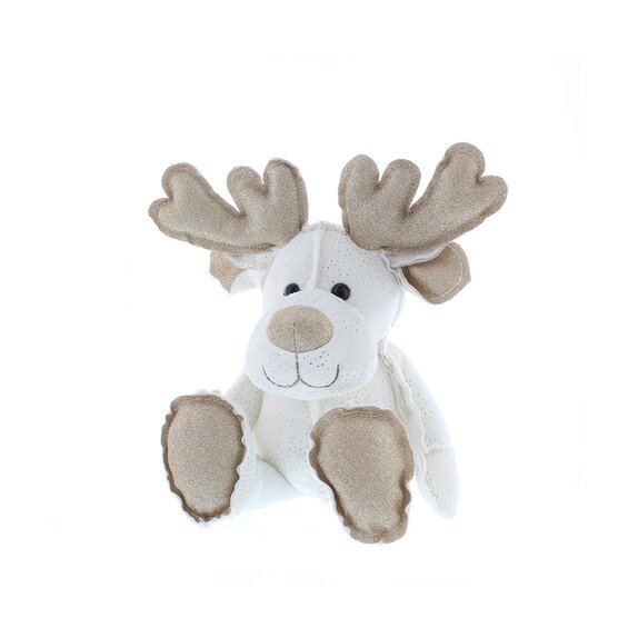 Plush Cream and Gold Reindeer 17cm