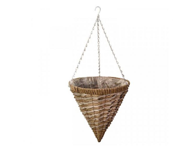 Raffina Faux Rattan Cone 14" - image 1