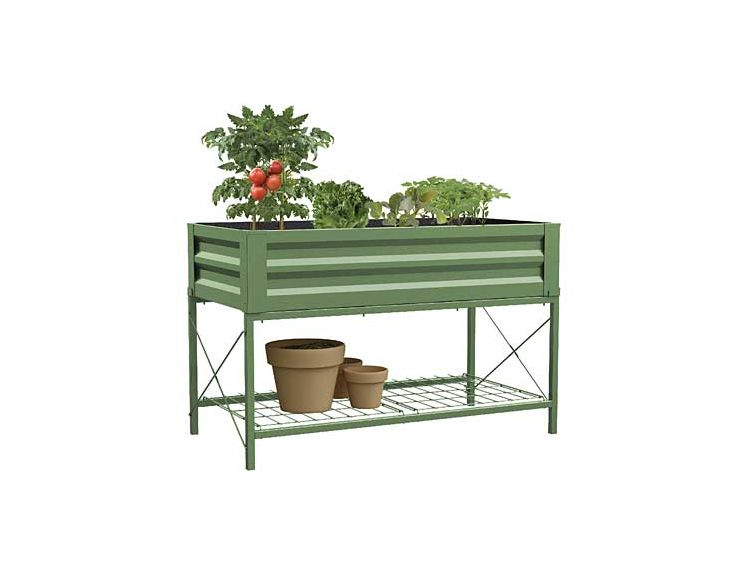 Raised Galvanised Planter with Liner and Stand