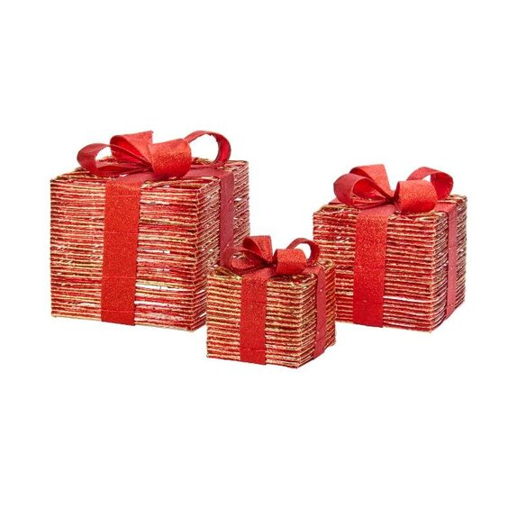 RedGold Braid Faux Gift Boxes - Set of 3 - image 2