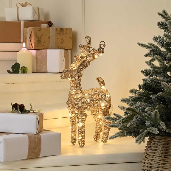 Reindeer Champagne Gold LED 37cm