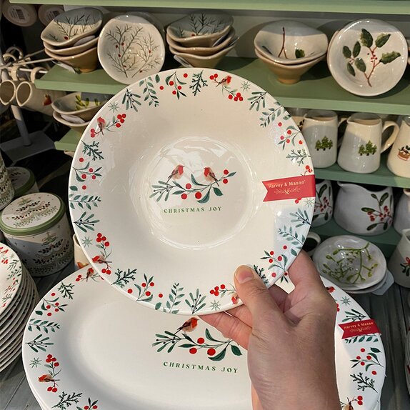 Robin Christmas Joy Bowl 8"