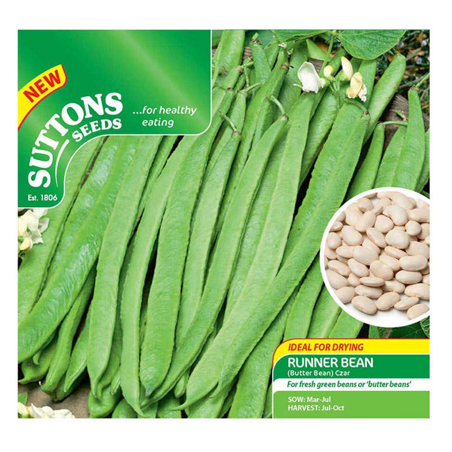 Runner Bean (Butter Bean) Seeds Czar Knights Garden Centres