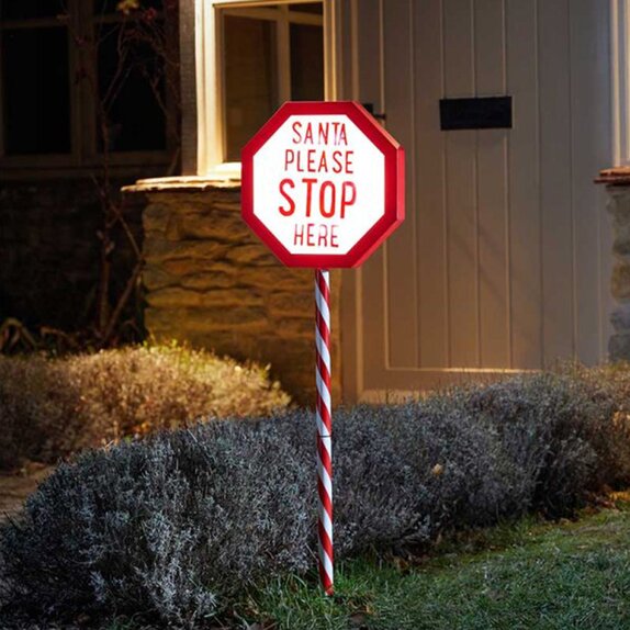 Santa Stop Here Sign Large