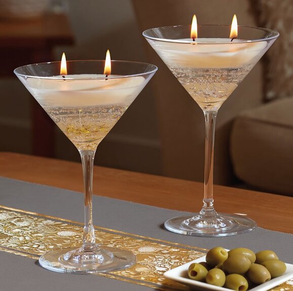 Sante! Martini Candle - Silver