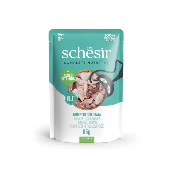 Schesir Tuna with Seabream In Jelly Pouch Complete and Balanced 85g