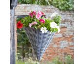 Slate Faux Rattan Cone 14" - image 2