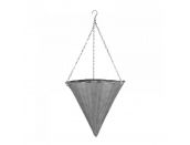 Slate Faux Rattan Cone 14" - image 1