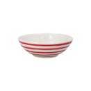 Stoneware Shallow Bowl Red Stripe 