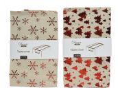 Tablerunner Red Trees/Snowflakes