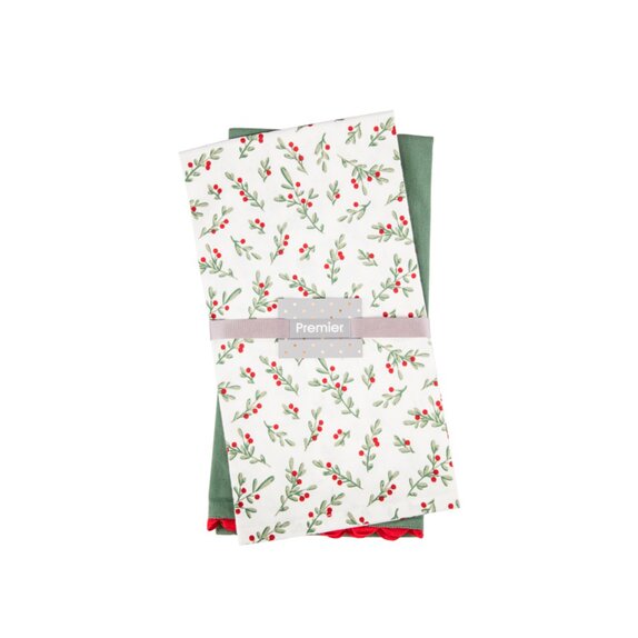 Tea Towels Holly Berry Set of 2 - image 1