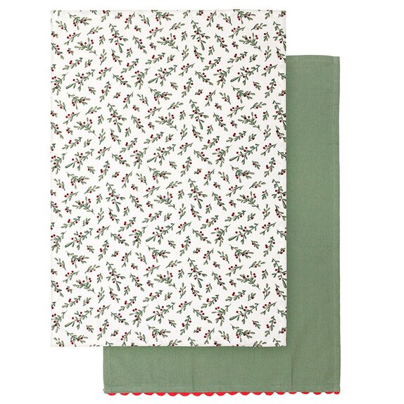 Tea Towels Holly Berry Set of 2 - image 2