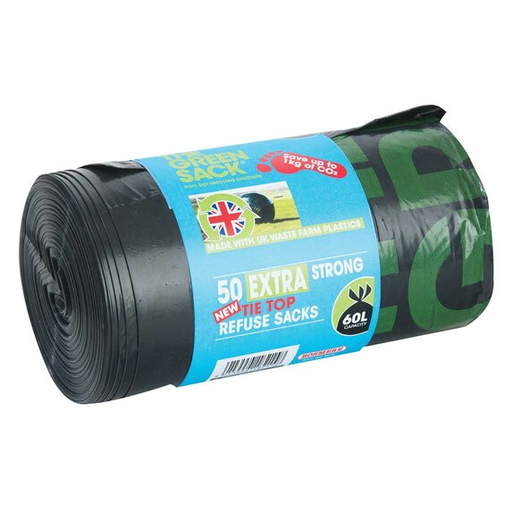 Tie Top Extra Strong Refuse Sacks 60l