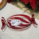 Tray glass candy red and white