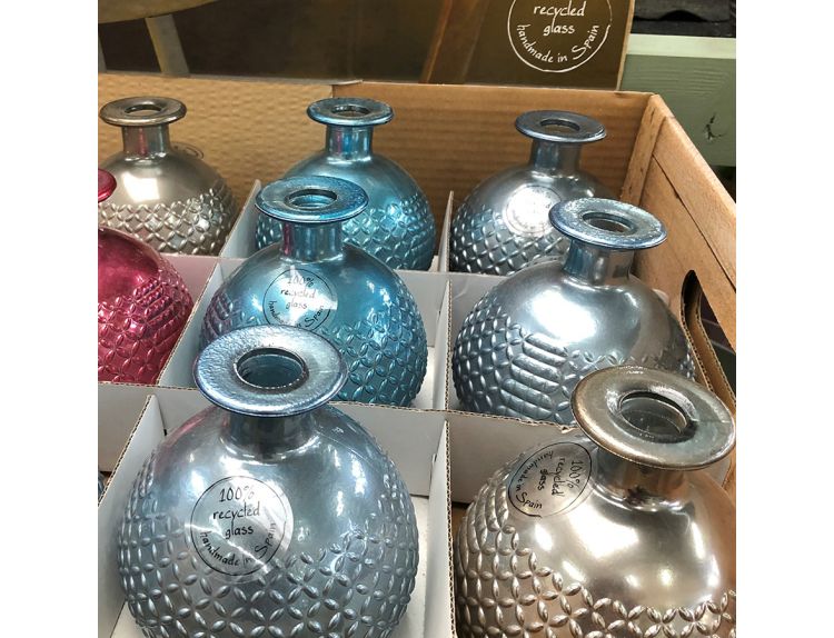 Vase Recycled Glass Blue/Grey