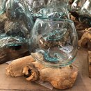 Vase Recycled Glass on Branch Small - image 1