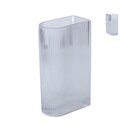 Vase Ribbed D-Shape Clear Glass