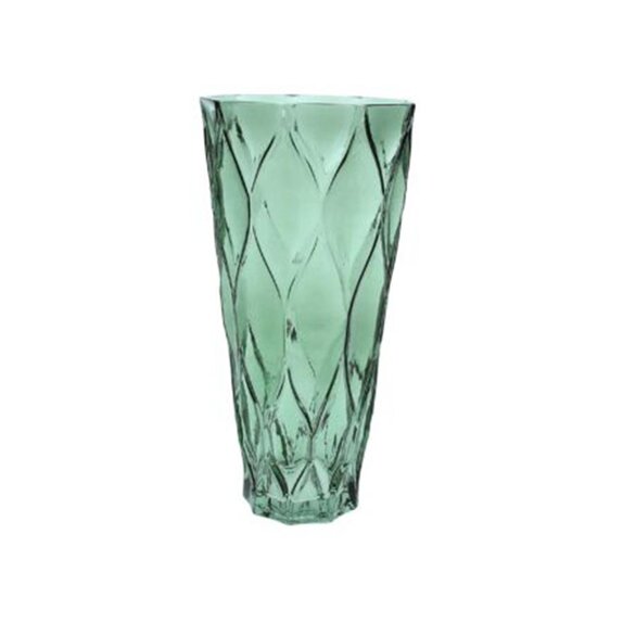 Vase Trellis Green Glass Medium