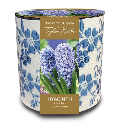 Vintage Blue Floral Ceramic Planter 