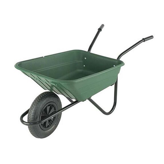 Wheelbarrow The Shire Green pneumatic tyre 90L