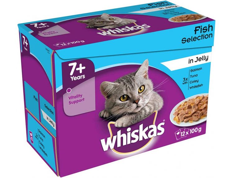 Whiskas 7+years Cat Pouches Fish Selection In Jelly (12x100g)