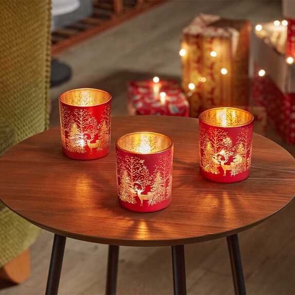Wonderland T-Light Holders - 3-PK - Ruby